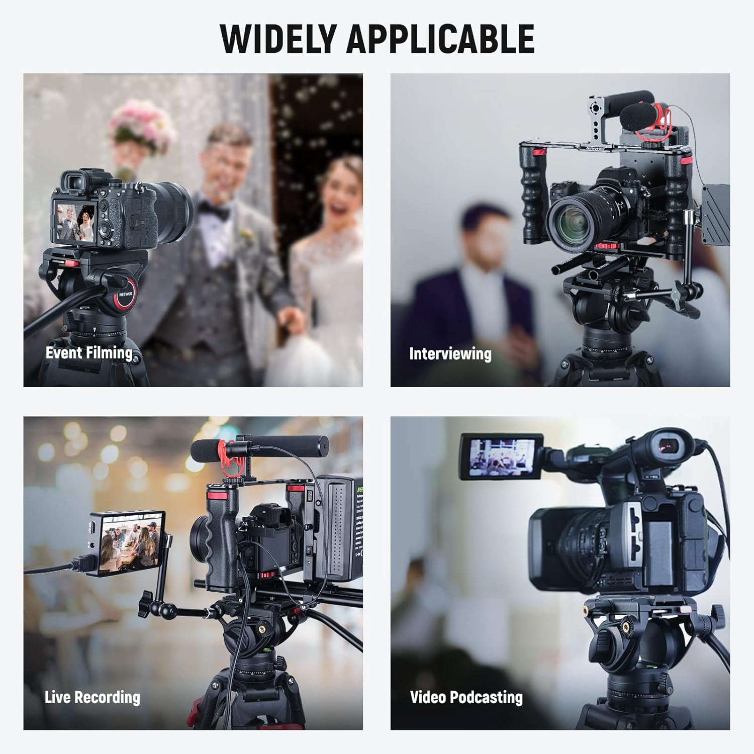 NEEWER 74" Video Tripod with Fluid Head, QR Plate , Aluminum Heavy Duty Camera Tripod Professional for DSLR Cameras Camcorders, Max Load 17.6lb/8kg, TP74 - Image 8