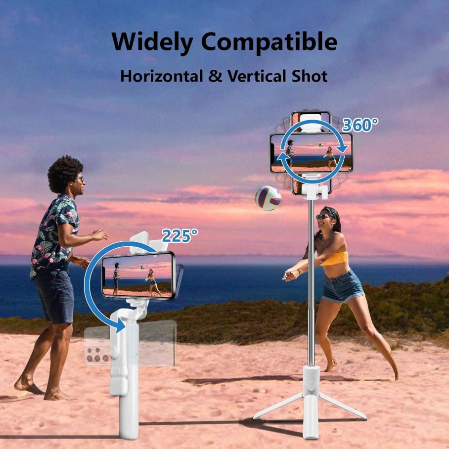 Selfie Stick Tripod, 40 in Retractable Tripod for iPhone with Wireless Remote Control & Light, Portable Phone Tripod for Photograph, Live Streaming, Video Recording, Compatible with All Cellphones - Image 3